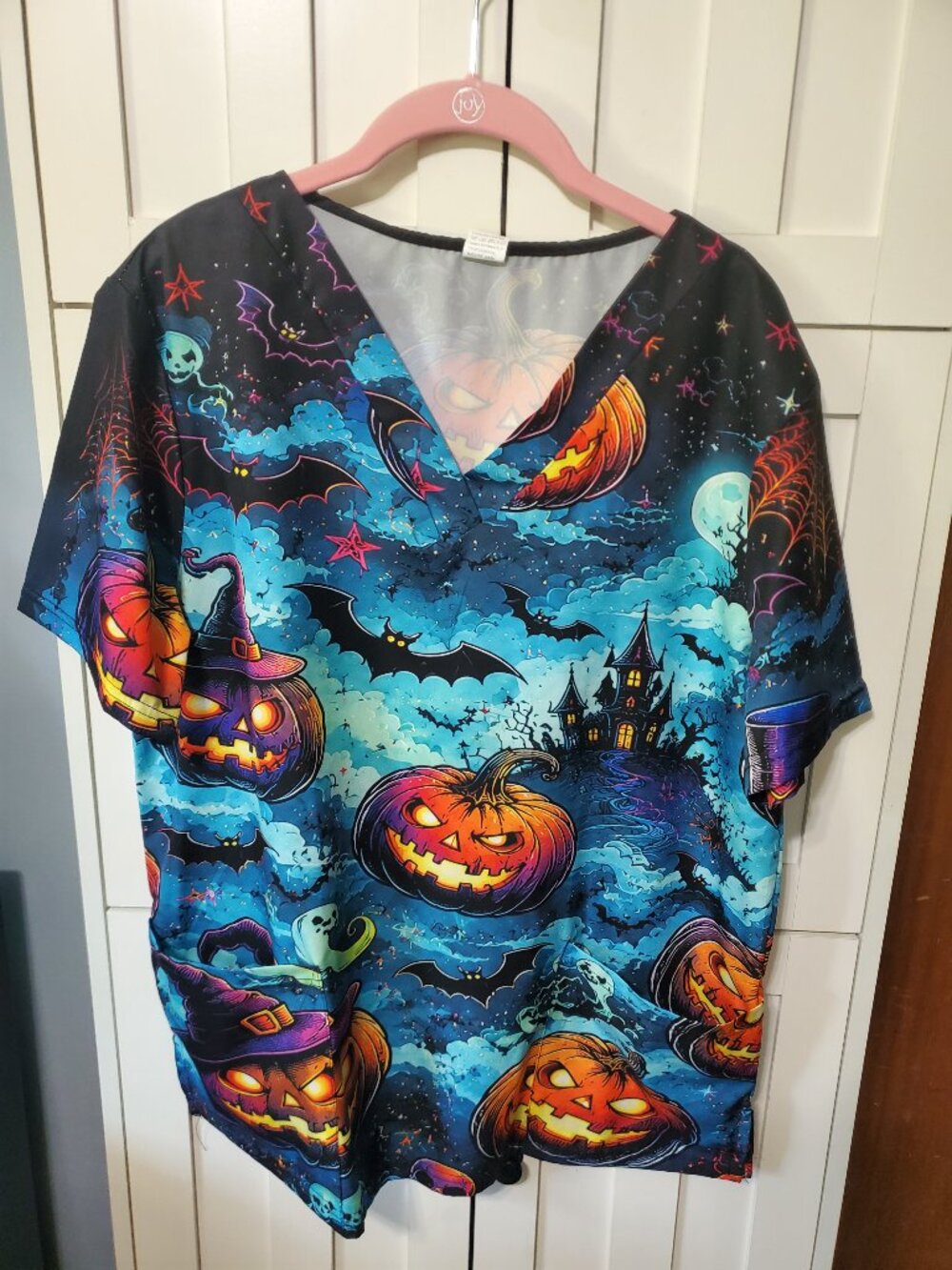 Size Medium Halloween Scrub Top